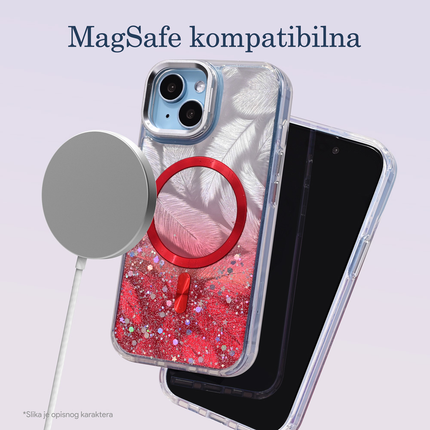 Torbica Magsafe Glitter za iPhone 15 6.1 svetlo plava