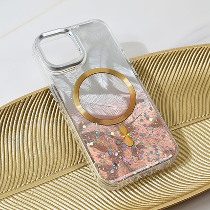 Torbica Magsafe Glitter za iPhone 15 6.1 zlatna