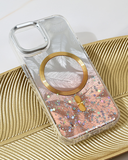 Torbica Magsafe Glitter za iPhone 15 6.1 zlatna