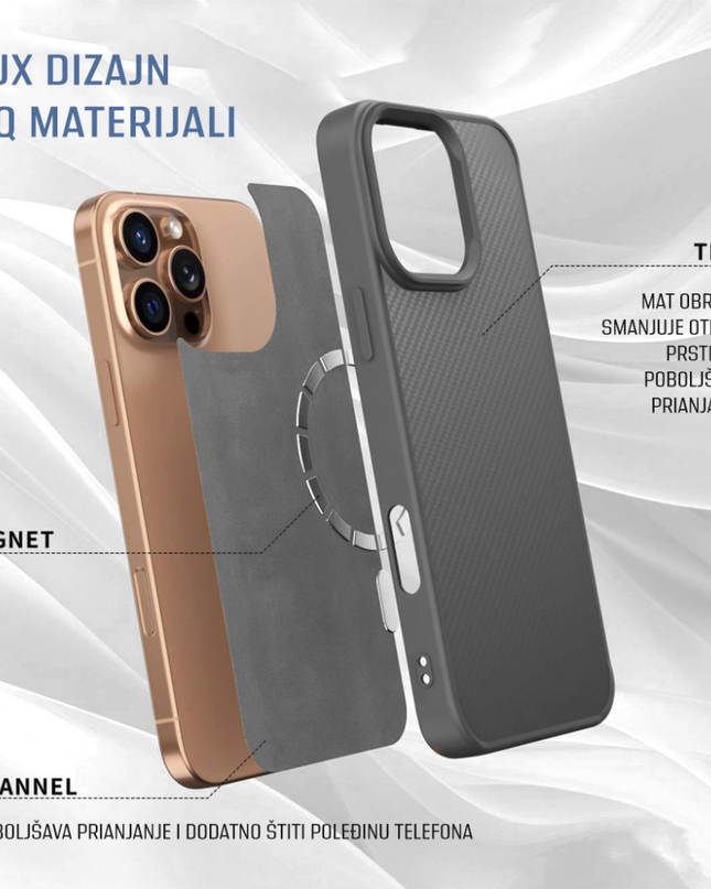 Torbica Magsafe Kevlar za Samsung S931B Galaxy S25 crna