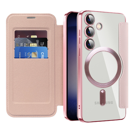 Torbica Magsafe Lux Bi Fold za Samsung S931B Galaxy S25 roze