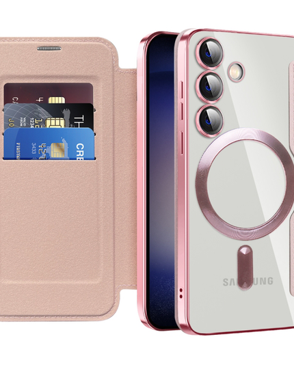 Torbica Magsafe Lux Bi Fold za Samsung S931B Galaxy S25 roze