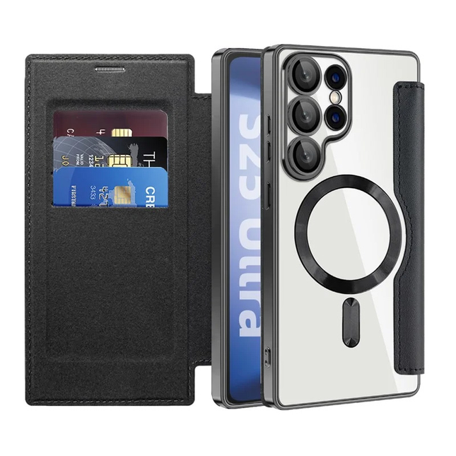 Torbica Magsafe Lux Bi Fold za Samsung S938B Galaxy S25 Ultra crna