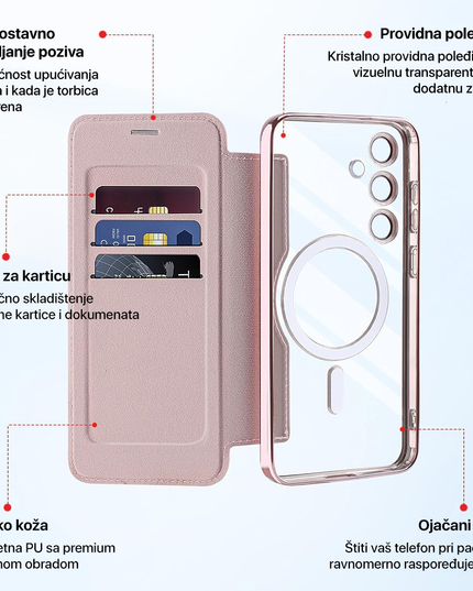 Torbica Magsafe Lux Bi Fold za Samsung S938B Galaxy S25 Ultra plava