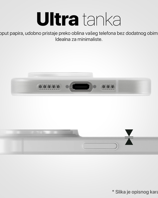 Torbica Magsafe Matte PC za iPhone 16 Pro 6.3 bela
