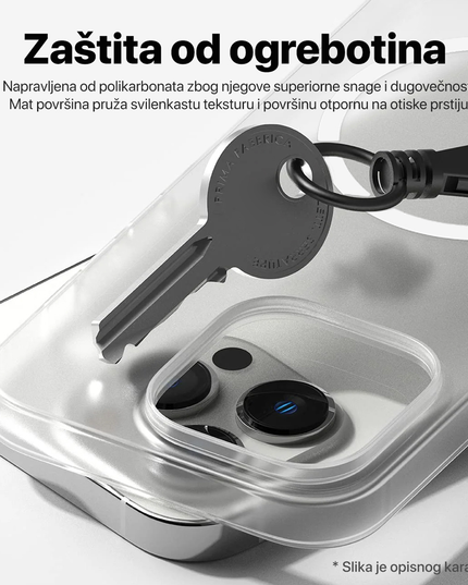 Torbica Magsafe Matte PC za iPhone 16 Pro 6.3 bela