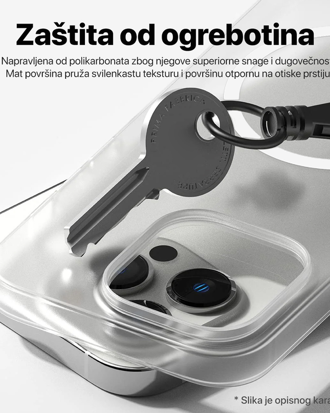 Torbica Magsafe Matte PC za iPhone 16 Pro 6.3 bela