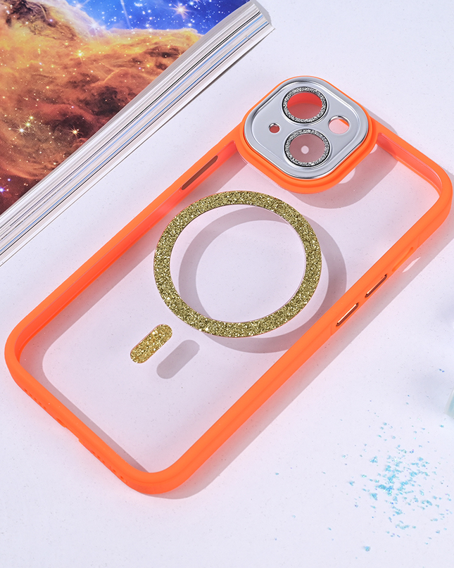 Torbica Magsafe shining za iPhone 14 6.1 narandzasta