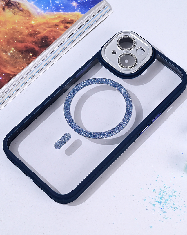 Torbica Magsafe shining za iPhone 14 6.1 tamno plava