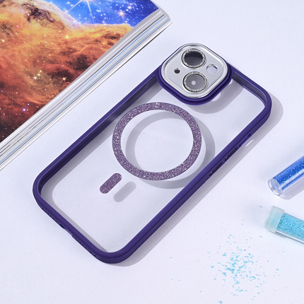 Torbica Magsafe shining za iPhone 15 6.1 ljubicasta