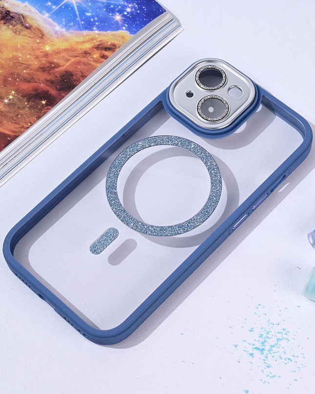 Torbica Magsafe shining za iPhone 15 6.1 svetlo plava