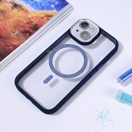Torbica Magsafe shining za iPhone 15 6.1 tamno plava
