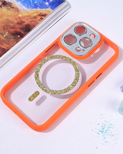 Torbica Magsafe shining za iPhone 15 Pro 6.1 narandzasta