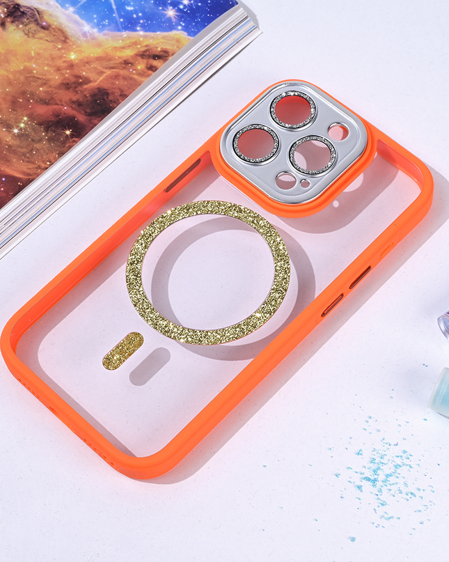 Torbica Magsafe shining za iPhone 15 Pro 6.1 narandzasta