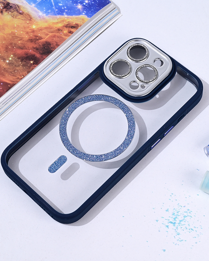Torbica Magsafe shining za iPhone 15 Pro 6.1 tamno plava