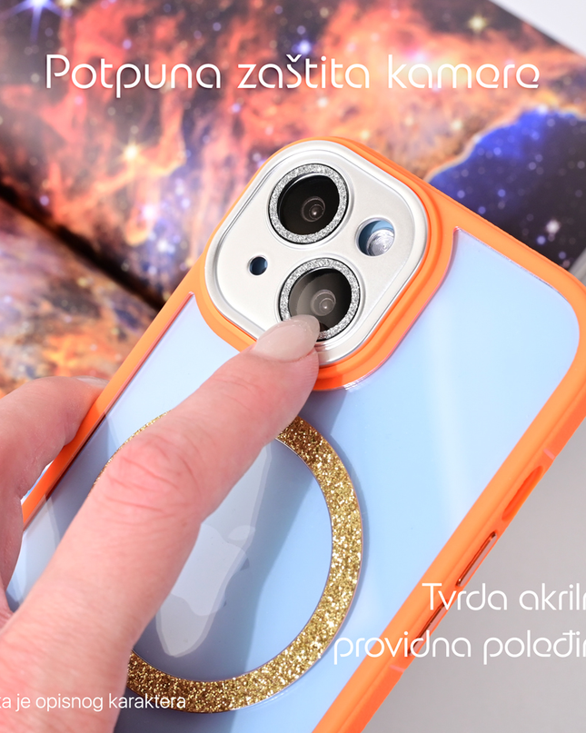 Torbica Magsafe shining za iPhone 15 Pro Max 6.7 svetlo plava