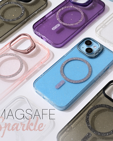 Torbica Magsafe Sparkle za iPhone 15 Pro Max 6.7 transaprent