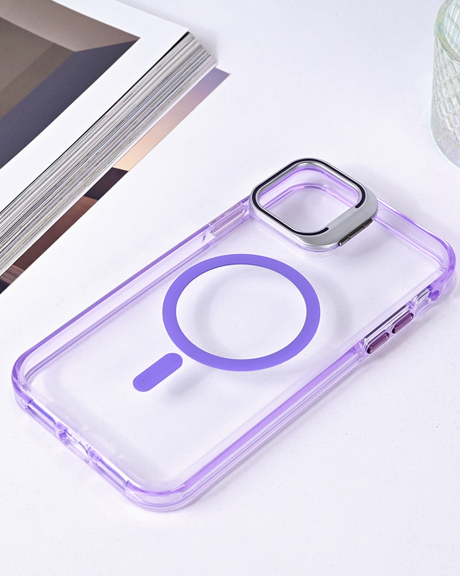 Torbica Magsafe transparent za iPhone 11 6.1 ljubicasta