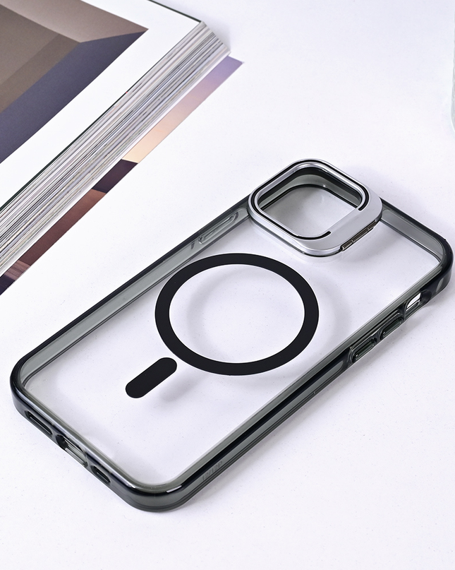 Torbica Magsafe transparent za iPhone 12 6.1 crna