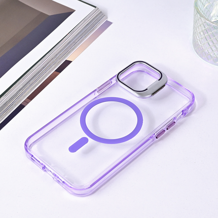 Torbica Magsafe transparent za iPhone 12 6.1 ljubicasta