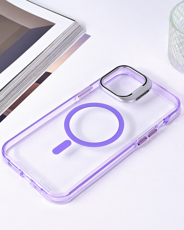 Torbica Magsafe transparent za iPhone 12 Pro Max 6.7 ljubicasta