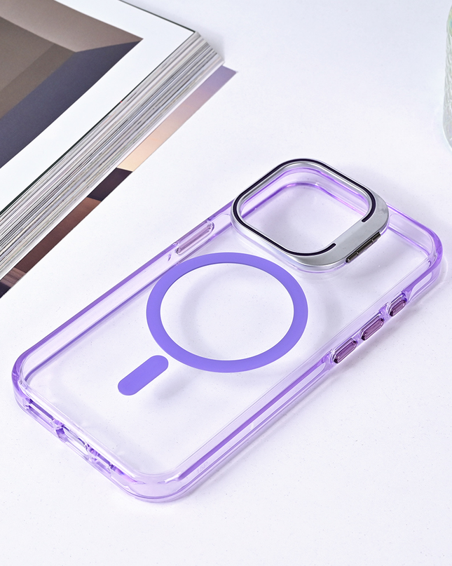 Torbica Magsafe transparent za iPhone 13 Pro 6.1 ljubicasta