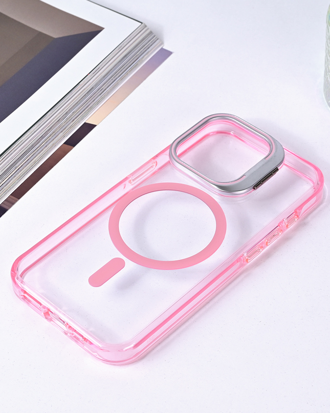 Torbica Magsafe transparent za iPhone 13 Pro 6.1 pink