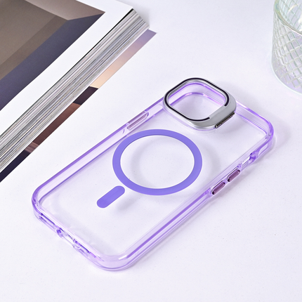 Torbica Magsafe transparent za iPhone 15 6.1 ljubicasta