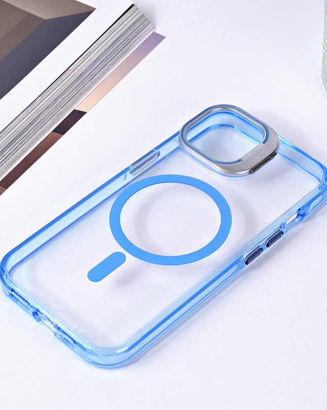 Torbica Magsafe transparent za iPhone 15 6.1 plava