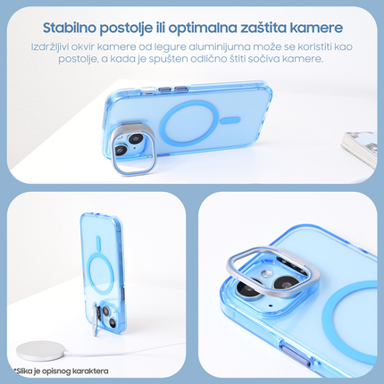 Torbica Magsafe transparent za iPhone 15 6.1 plava
