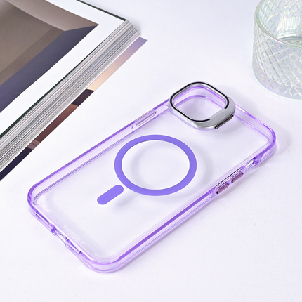 Torbica Magsafe transparent za iPhone 15 Plus 6.7 ljubicasta
