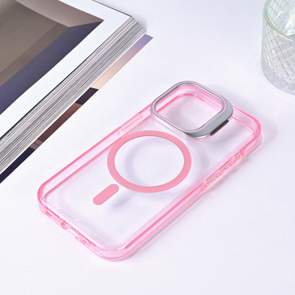 Torbica Magsafe transparent za iPhone 15 Pro 6.1 pink