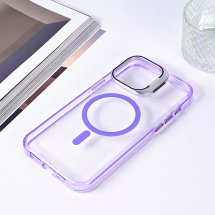 Torbica Magsafe transparent za iPhone 15 Pro Max 6.7 ljubicasta