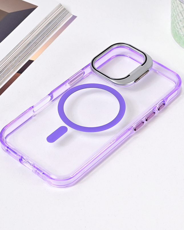 Torbica Magsafe transparent za iPhone 16 6.1 ljubicasta