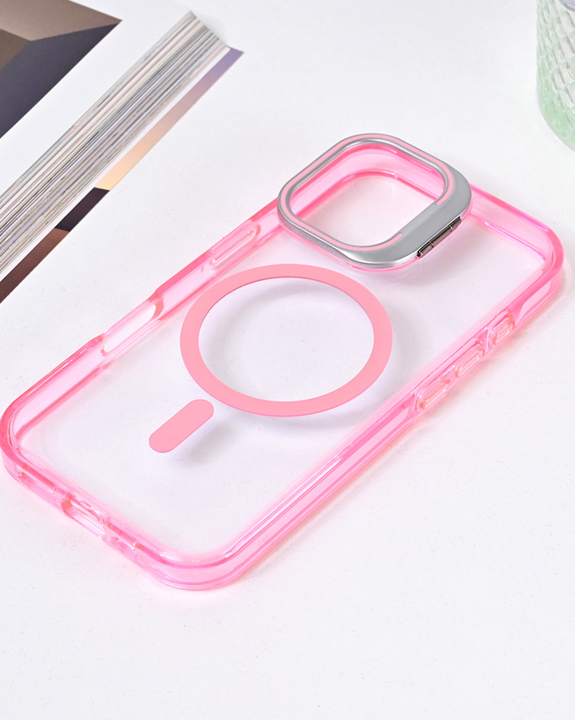 Torbica Magsafe transparent za iPhone 16 6.1 pink