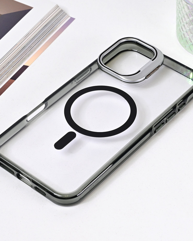 Torbica Magsafe transparent za iPhone 16 Plus 6.7 crna