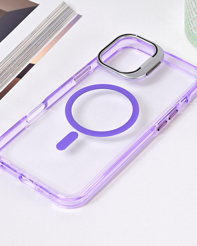Torbica Magsafe transparent za iPhone 16 Plus 6.7 ljubicasta