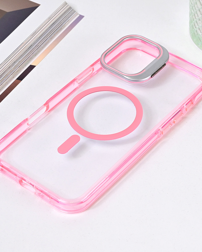 Torbica Magsafe transparent za iPhone 16 Plus 6.7 pink