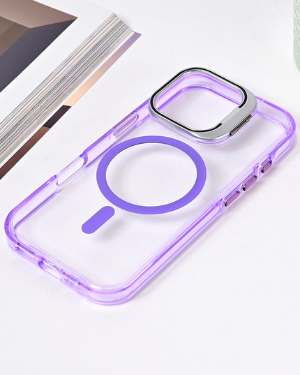 Torbica Magsafe transparent za iPhone 16 Pro 6.3 ljubicasta