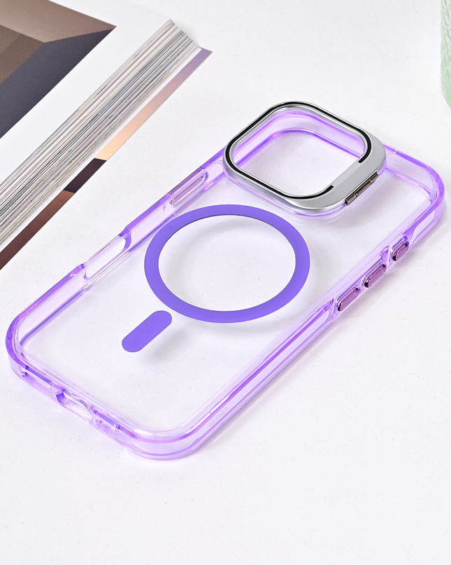 Torbica Magsafe transparent za iPhone 16 Pro 6.3 ljubicasta