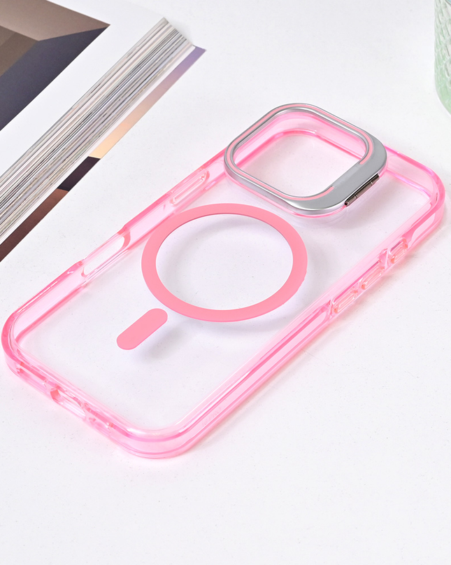 Torbica Magsafe transparent za iPhone 16 Pro 6.3 pink