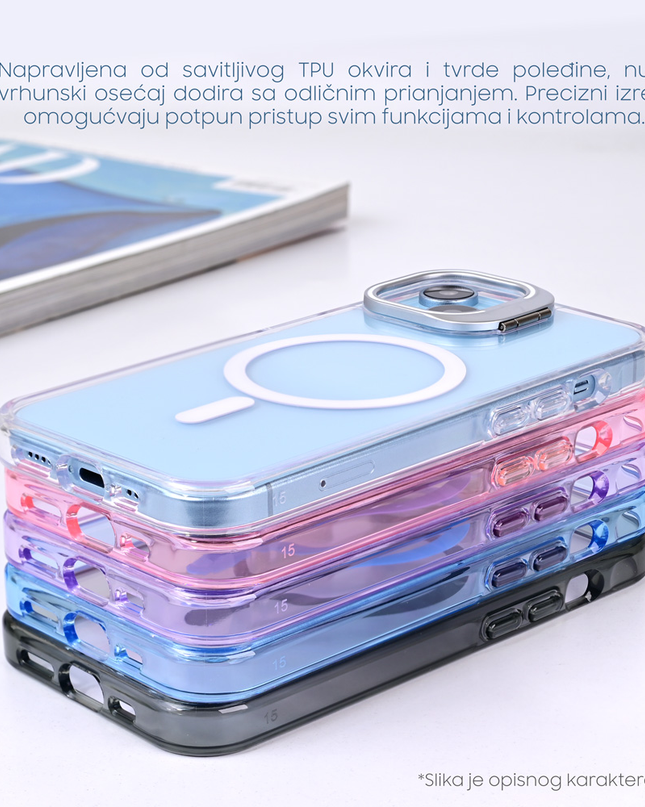 Torbica Magsafe transparent za iPhone 16 Pro 6.3 plava