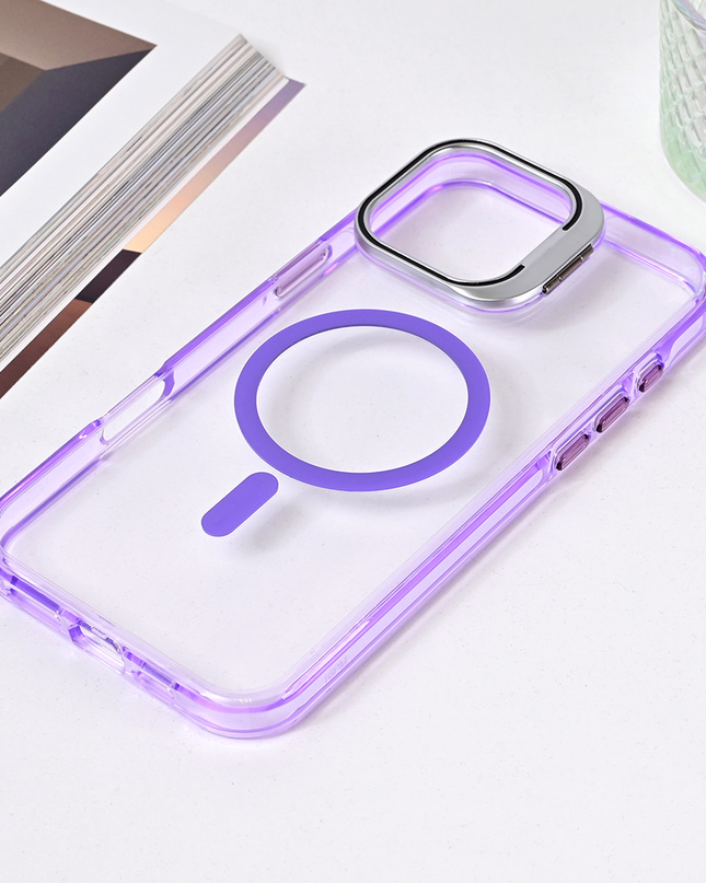 Torbica Magsafe transparent za iPhone 16 Pro Max 6.9 ljubicasta