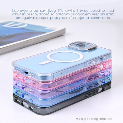 Torbica Magsafe transparent za iPhone 16 Pro Max 6.9 pink