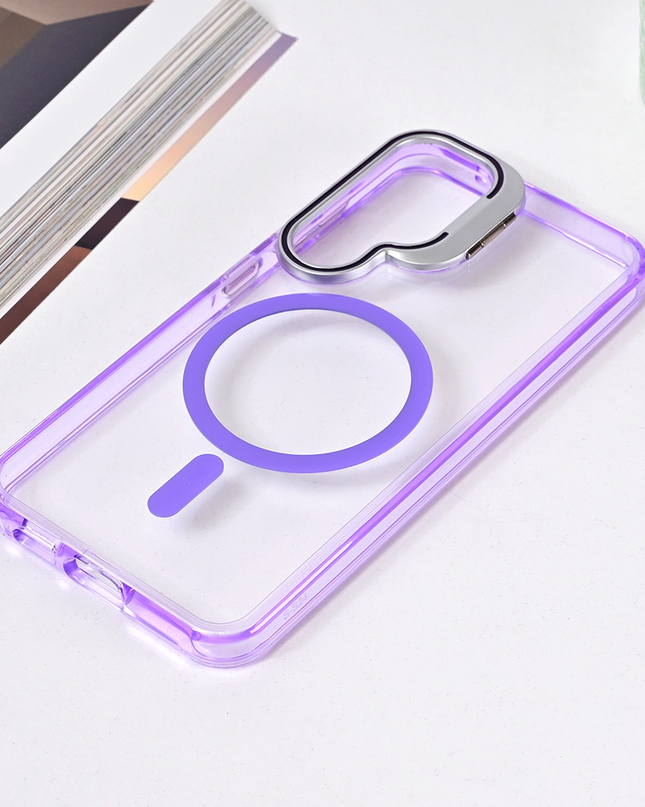 Torbica Magsafe transparent za Samsung S921B Galaxy S24 ljubicasta
