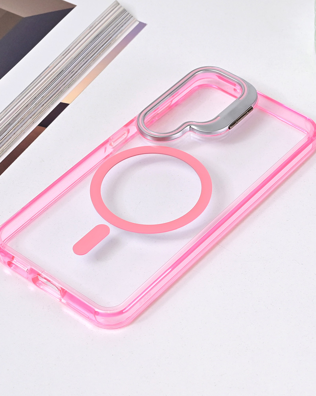 Torbica Magsafe transparent za Samsung S921B Galaxy S24 pink