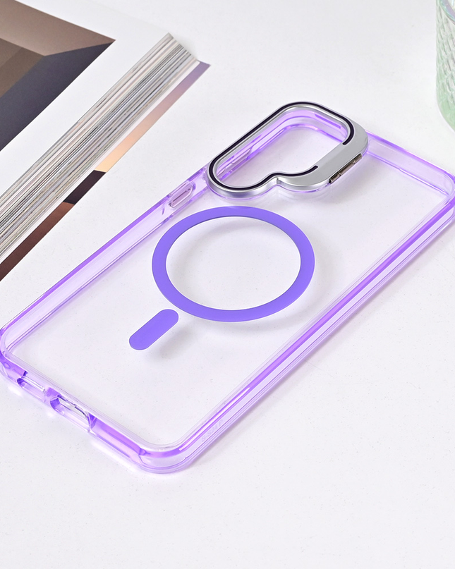 Torbica Magsafe transparent za Samsung S926B Galaxy S24 Plus ljubicasta
