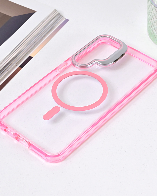 Torbica Magsafe transparent za Samsung S926B Galaxy S24 Plus pink