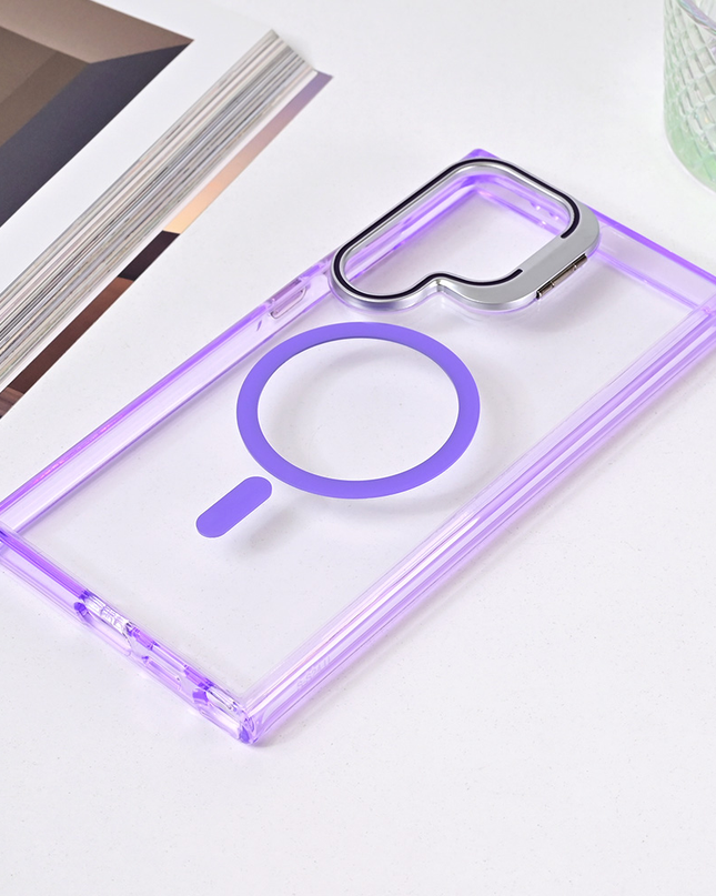 Torbica Magsafe transparent za Samsung S928B Galaxy S24 Ultra ljubicasta