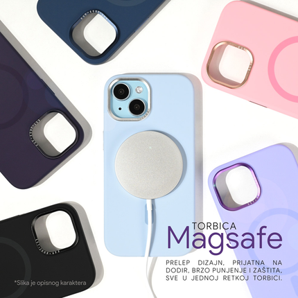 Torbica Magsafe Pure Plus za iPhone 15 Pro 6.1 ljubicasta